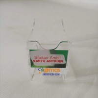 Akrilik Tempat Kartu Antrian | Akrilik Kotak untuk kartu Antrian