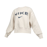 NIKE 女短版長袖T恤  (免運 休閒 慢跑 運動 上衣「FV7675-104」≡排汗專家≡