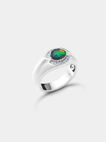 Kaimirra Diem Bezel Ammolite Signet Ring