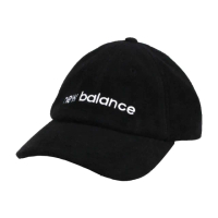 【NEW BALANCE】毛圈棒球帽-防曬 遮陽 鴨舌帽 運動 帽子 NB 黑白(LAH31003BK)