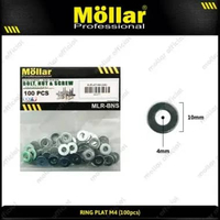 MOLLAR 93-071 Ring Plat M4 Besi Flat Washer Baut JP M 4 - 100 pcs