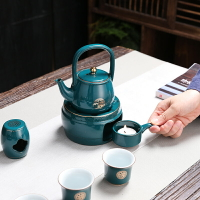 蒸茶壺玻璃煮茶器泡茶爐電陶爐具專用燒水壺陶瓷茶具酒精燭臺保溫