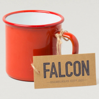 【英國 Falcon】獵鷹琺瑯 馬克杯 茶杯 水杯 琺瑯杯 350ml 紅白