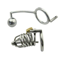 Multifunction Male Chastity Lock With Anal Hook,Penis Ring,Chastity Lock,Chastity Belt,Cock Ring,Anal Sex Toy,Adult Game,A159