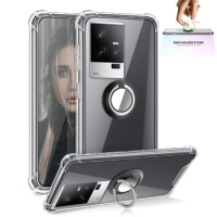 Ring Stand Case For vivo iQOO 11S Holder Bracket Shockproof Transparent Case For iqqo 11 10 9 8 7 Pro Soft Silicone Phone Cover