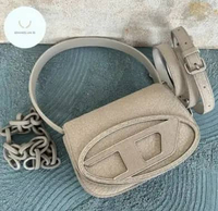 Diesel 1DR Dry Leather Shoulder Bag Grey