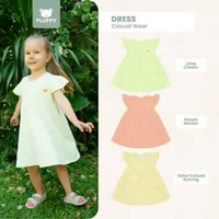 FLUFFY - Dress Pendek Anak 3 Bulan hingga 3 Tahun - Casual Wear Lembut & Standart SNI (1 Pcs), Famil