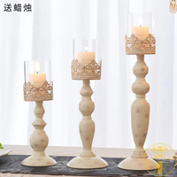 燭台燭光晚餐道具歐式浪漫復古擺件餐桌香薰蠟燭台