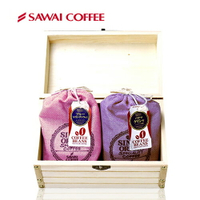 【澤井咖啡】日本原裝麻袋(粉、紫)精品咖啡豆木箱禮盒