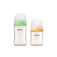 【Pigeon 貝親】第三代母乳實感PPSU奶瓶240ml+160ml(瓶身x2+奶嘴x2+蓋x2+栓x2)
