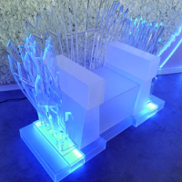Hotel hall event rental led frozen clear acrylic banquet chair