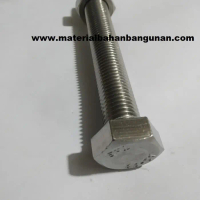 Mur Baut Stainless m 16 x 120 mm Kunci 22 Hex Set Screw Pengencang