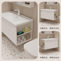 小戶型實木浴室櫃組合超窄陶瓷洗手盆櫃衛生間寬40洗漱台側邊收納