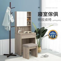 【IDEA】暖色木作多格抽屜梳妝台/化妝桌椅組