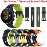 50pc 24mm For Suunto 7/Suunto 9 Replacement Wristband Soft Silicone Sports Watch Strap For Suunto 9 Baro /Spartan GPS Watch Band