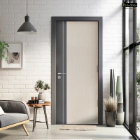 ECO-DOOR  ประตู UPVC เอ็กซ์ทรูชั่น  รุ่น PX2 ภายใน ขนาด 80x200 ซม. สีครีมเทา (ไม่เจาะลูกบิด)