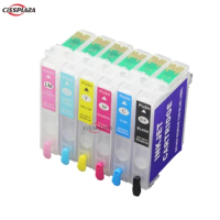 CISSPLAZA T0821 821 82n refillable ink cartridge compatible for epson R270 R290 R295 R390 RX590 RX610 RX615 RX690