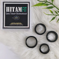 Cincin Batu Giok Hitam Black Jade Model Pipih - HitamFit