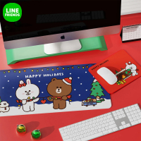 【LINE FRIENDS】熊大兔兔莎莉聖誕系列滑鼠墊30x70cm(大款)