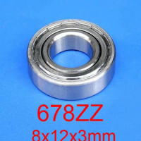 100pcs 678 678ZZ MR128ZZ 8x12x3mm High precision mini thin deep groove ball bearing