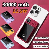 30000mAh Power Bank Magnetic 22.5W Fast Charging PD20W Wireless External Battery Magsafe Powerbank For iPhone 14 Samsung Huawei