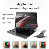 Aluminum Magic Keyboard Case For iPad Pro 12.9 11 2018 2020 2021 Air 4 5 10.9 2022 Keyboard Cover Korean Arabic Spanish Russian