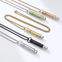 Choker wanita 528Hz Kalung wisel rintangan pernafasan Kalung Mutiara Keluli Titanium Loket kesedaran