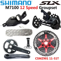 SHIMANO SLX M7100 1x12 Speed Groupset MTB Mountain Bike Groupset CSMZ901 11-51T Cassette M7100 Shifter Lever Rear Derailleur