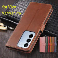Vivo V27 Case Wallet Flip Cover Leather Case for Vivo V27 / Vivo V27 Pro Pu Leather Phone Bags protective Holster Fundas Coque