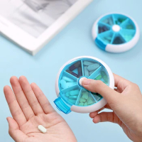Weekly Rotating Travel Pill Box Pills Organizer Case Pocket Pill Case Home Medicine Box 7 Days Pill Container Storage Capsule