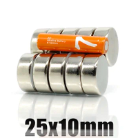 1~10PCS 25x10 mm Strong Cylinder Rare Earth Magnet 25mmX10mm Round Neodymium Magnets 25x10mm N35 Disc Magnet 25*10 mm