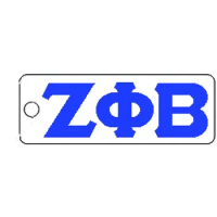 Double Nose Latest Made White Blue Enamel Rectangle Stamped Greece Life Club Zeta Phi Beta Charm Sorority ZOP ZPB Label Pendant