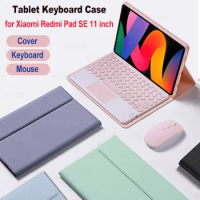 For Xiaomi Redmi Pad SE 11 Inch Case, Detachable Bluetooth Keyboard Case for Redmi Pad SE 11" 2023