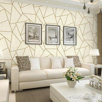 時尚幾何3D立體條紋電視背景墻紙現代簡約客廳沙發影視墻無紡壁紙  夏洛特居家名品