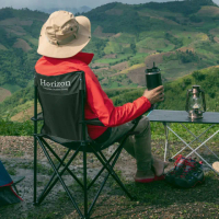 【Horizon 天際線】免安裝輕便折疊野餐/露營椅 2椅組(有側手機袋/椅子收納袋)