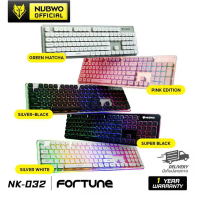 [พร้อมส่ง] ลดราคา คีย์บอร์ด RUBBER DOME SWITCHES Nubwo FORTUNE Nk32 Black/White Keyboard Gaming