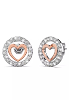 Krystal Couture KRYSTAL COUTURE Cordate Heart Stud Earrings Embellished with Crystals from SWAROVSKI® in Dual Tone Gold