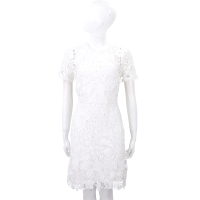 Vivienne Tam 白色蝴蝶織花蕾絲短袖洋裝