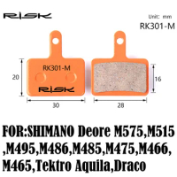 RISK Full-metal Bicycle Disc Brake Pads for SHIMANO Deore M575,M515,M495,M486,M485,M475,M466,M465,M44 Disc Brake Set Pads 1 Pair