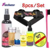 Strong Lace Laying Glue Lace Melting Band Lace Tinting Spray Mousee Everything 8Pcs Kit For Beginners Hair Wax Stick Olive Oil
