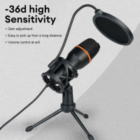 RGB Condenser Microphones Professional Microphone Karaoke System Gaming Singing Recording Micro Mic For PC Computer Laptop