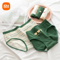 Xiaomi 3Pcs/set Women’s Underpants Mid Waist Cotton Panties Cute Comfortable Underwear M-XL Girl Cartoon Beer Briefs Lingerie
