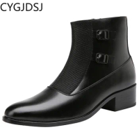 Double Monk Strap Shoes Chunky Boots for Men Casuales Ankle Boots Luxury Brand Designer Leather Casual Shoes Werkschoenen Сапоги