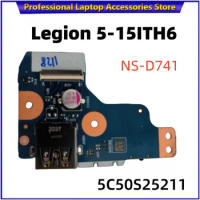 Original For Lenovo Legion 5-15ITH6 82JK Laptop USB Board NS-D741 5C50S25211 Tested Free Shipping