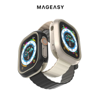 【MAGEASY 官方直營】Odyssey Apple watch Ultra 49mm航太鋁合金保護殼-鈦金屬色(49mm)