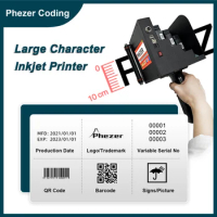 Phezer 100mm Label Printer P70 QR Bar Batch Code Date Number Logo Expiry Date Handheld Inkjet Printer 25 Languages Portable