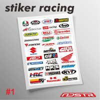 Stiker Racing Motor Sponsor Honda Yamaha Suzuki Kymco TVS Brembo RCB