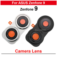 1Pcs For ASUS Zenfone 9 Rear Back Camera Lens With Frame Replacement Parts