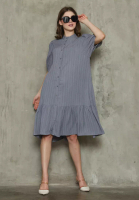 INSTYLE BY SURI Venue Midi Dress Katun halus in Grey D23040