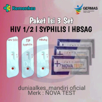 Paket Tes HIV - SYPHILIS dan HEPATITIS B Tes l 1 Paket 3 Set Alat Pemeriksaan Merk Nova Test